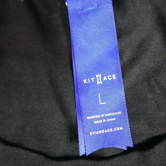 Kit and Ace Shirt Large Black Solid Raglan - Picture 2 of 7